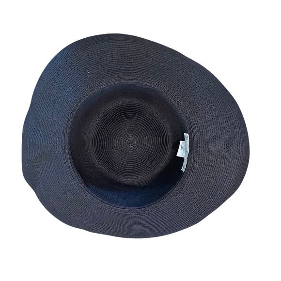Kathy Jeanne Black Floppy Wide Brim Straw Sun Hat, One Size - Picture 7 of 8